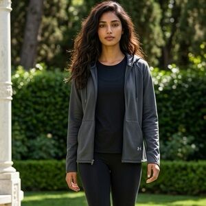 NWT Under Armour Women’s Black Loose Fit Full Zip Hoodie Cold Gear - Size Medium